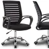 Two views of a black office chair on a white background. Produktbild-Vorschau