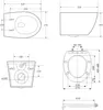 Technical drawings and dimensions of a toilet. Náhľad obrázku produktu