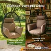 HOMESCAPES Hängesessel-Kissen Outdoor beige mit Kopfstütze, Produktbild-Vorschau 5