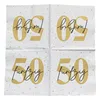 20 Servietten zum 50. Geburtstag 33 x 33 cm - weiß gold Produktbild-Vorschau 2