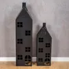 2er Set Laterne Haus 65-95cm Metall Schwarz Deko Windlicht Produktbild-Vorschau 8