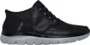 A side view of a black Skechers sneaker with a gray sole. Produktbild-Vorschau