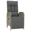 A single outdoor chair with gray cushions. Voir les images du produit