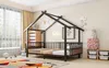 Kinderbed 90 x 200 cm, metalen huisbed met dakframe, Productafbeelding-voorbeeld 13
