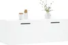 A white wall-mounted cabinet with two drawers, decorated with a small vase of greenery and two small containers on top. Produktbild-Vorschau