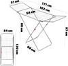 A diagram showing the dimensions of a drying rack. Anteprima dell’immagine prodotto