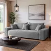 Cord Schlafsofa 3-Sitzer 265 x 105 cm Hellgrau mit Produktbild-Vorschau 1