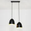 Závěsné světlo černé zlato 2 světla E27 kovový retro design Náhled obrázku produktu 3