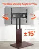 A TV stand is shown with arrows indicating its ability to swivel left and right. Produktbild-Vorschau