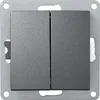 Taster McPower ''Flair'' 2-fach, 250V/10A, UP, anthrazit Produktbild-Vorschau 1