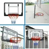 A collage of four images showing different basketball backboards and hoops. Produktbild-Vorschau