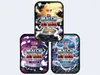 Three collectible card game tins arranged in a staggered formation against a light gray background. Podgląd zdjęcia produktu