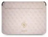 A pink laptop sleeve with a repeating Guess logo pattern and a gold Guess logo in the center. Anteprima dell’immagine prodotto