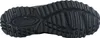 The sole of a black shoe is shown from an underneath view. Voir les images du produit