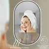 HOKO Miroir ovale LED avec cadre métallique 45x75 cm Blanc Voir les images du produit 6