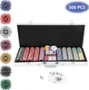 Jayseuw 500 Pokerchips Spiel Pokerset Pokerkoffer Set mit Produktbild-Vorschau 8