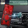 A red phone case is shown attached to a magnetic car mount, with electrical sparks emanating from the connection point, suggesting a strong magnetic hold. Produktbild-Vorschau