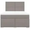 vidaXL Boxspringbett mit Matratze Taupe 140x190 cm Stoff Produktbild-Vorschau 4
