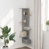 vidaXL Rohová nástěnná police betonová šedá 36,5x36,5x140 Náhled obrázku produktu 3