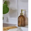 Seifenspender Retro braun gold Glas Pumpkopf Produktbild-Vorschau 3