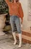 ASKSA Damen Pullover Laternenaermeln Strickpullover Produktbild-Vorschau 3