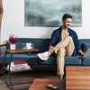 Tavolino Relaxdays, 2 ripiani, forma a C, design Anteprima dell’immagine prodotto 3