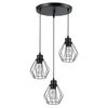 A black, three-light pendant lamp with a wire cage design. Náhled obrázku produktu