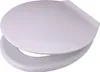 A white toilet seat and lid are shown from a slightly elevated side angle against a white background. Produktbild-Vorschau