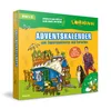 A colorful illustration of an advent calendar with a caravan, a person, and a dog, set against a grassy background. Anteprima dell’immagine prodotto