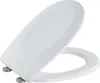 A white toilet seat with a soft-close lid, shown from a slightly elevated front-left angle against a white background. Produktbild-Vorschau