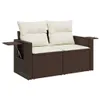 8-tlg. Garten-Sofagarnitur mit Kissen Braun Poly Rattan Produktbild-Vorschau 6