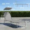 Chaise longue pliable avec pare-soleil, réglable en 4 Voir les images du produit 5