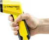 A hand holding a yellow and black TROTEC BP17 infrared thermometer against a white background. Produktbild-Vorschau