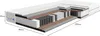 A cutaway view of a mattress showing its internal layers and dimensions. Produktbild-Vorschau