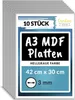 Creative Deco 10 x sivé MDF dosky formátu A3 | 420 x 300 x Náhľad obrázku produktu 1