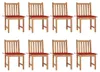 vidaXL Gartenstühle 8 Stk. mit Kissen Massivholz Teak Produktbild-Vorschau 8