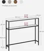 A diagram of a console table with dimensions and weight capacities indicated. Produktbild-Vorschau