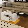 Table basse Sweiko haute brillance avec éclairage LED, Voir les images du produit 2