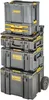 A stack of DeWALT toolboxes of various sizes, with the bottom one having wheels. Anteprima dell’immagine prodotto