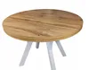 A round wooden table with white legs on a white background. Náhled obrázku produktu