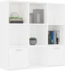 vidaXL Regál na knihy biely 98x30x98 cm Drevo Materiál Náhľad obrázku produktu 3