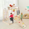 Children playing on a wooden indoor playground. Podgląd zdjęcia produktu