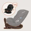 A black and gray car seat with a brown base, shown with a circular graphic indicating 360-degree rotation. Podgląd zdjęcia produktu