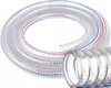 A coiled clear hose with red and blue stripes on a white background. Anteprima dell’immagine prodotto