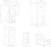 Technical drawings and dimensions of a nightstand. Anteprima dell’immagine prodotto
