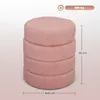 HOMCOM Pouf, poggiapiedi, pouf rotondo imbottito, Anteprima dell’immagine prodotto 3