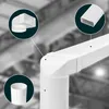 Close-up view of white plastic ventilation duct connectors against a blurred industrial background, with inset circular views highlighting specific components. Produktbild-Vorschau