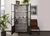 MASSIVMOEBEL24 Vitrine Mango 90x40x190 grau lackiert HEAVY Produktbild-Vorschau 6