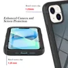 A close-up marketing image showing a phone case with callouts highlighting its features. Produktbild-Vorschau