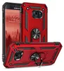 A red Samsung Galaxy S7 phone case with a ring stand is shown from multiple angles. Produktbild-Vorschau